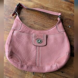 Coach Hamilton Pebbled Leather Turnlock Hobo Shoulder Handbag Purse - Pink